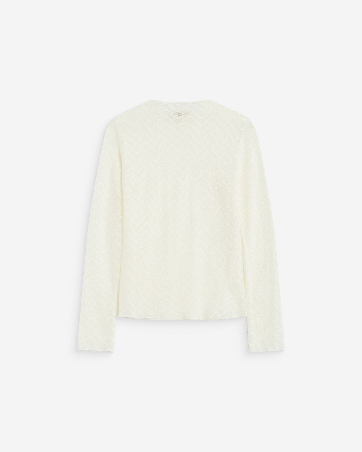 Top en dentelle transparente manches longues ecru Aube
