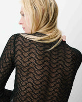 Long-sleeve lace top noir Aube
