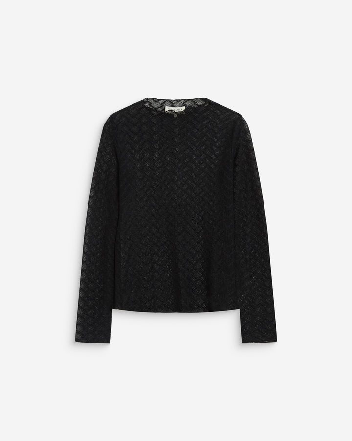 Long-sleeve lace top noir Aube