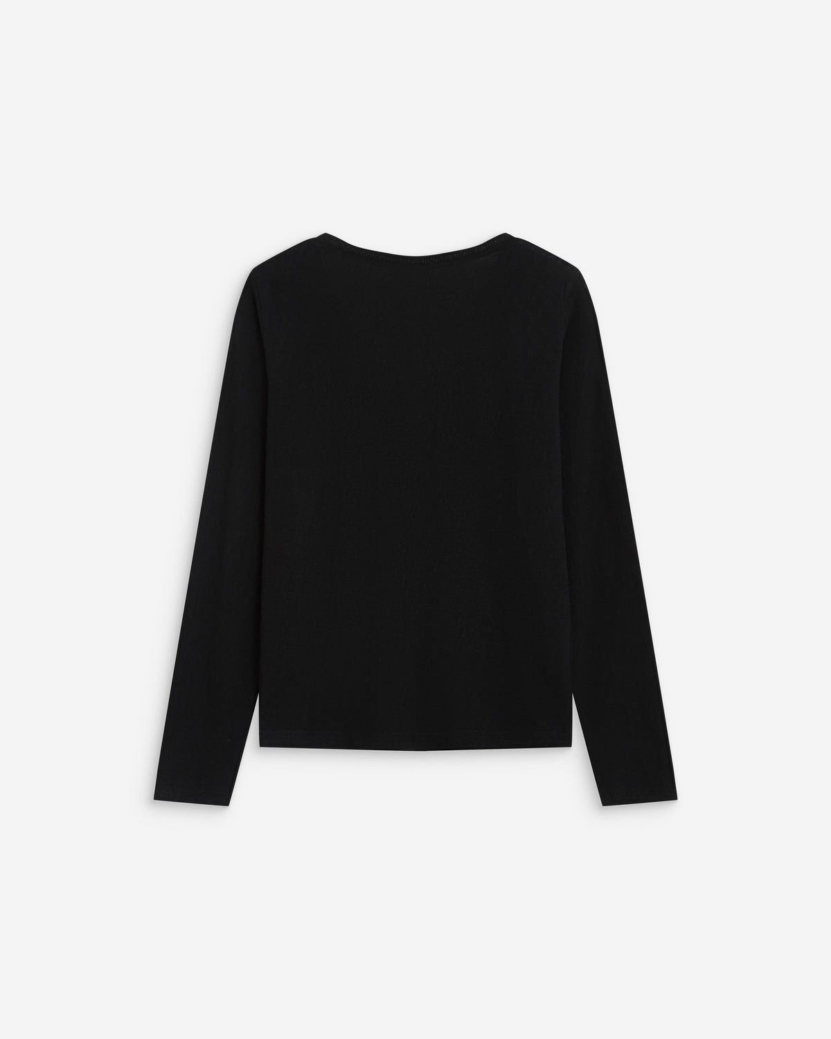 Long-sleeve V-neck T-shirt noir Abricot