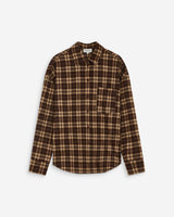 Chemise oversize dos à nouer à carreaux chocolat Arlette