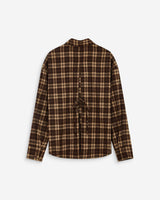 Chemise oversize dos à nouer à carreaux chocolat Arlette