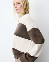 Striped polo sweater sable Astre