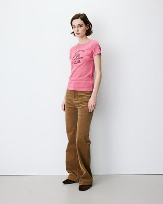 T-shirt col rond à message blush Amoris