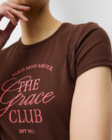 T-shirt col rond à message chocolat Amoris