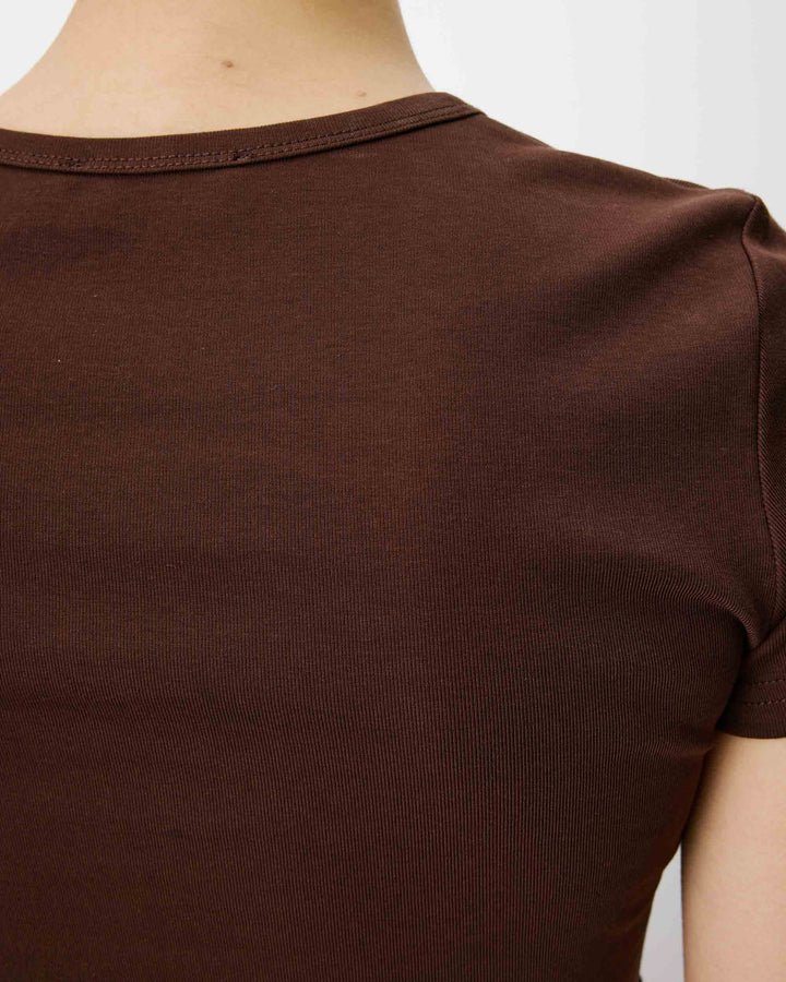 T-shirt col rond à message chocolat Amoris