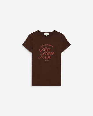 T-shirt col rond à message chocolat Amoris