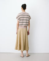 Short-sleeve striped knit polo beige Aizen