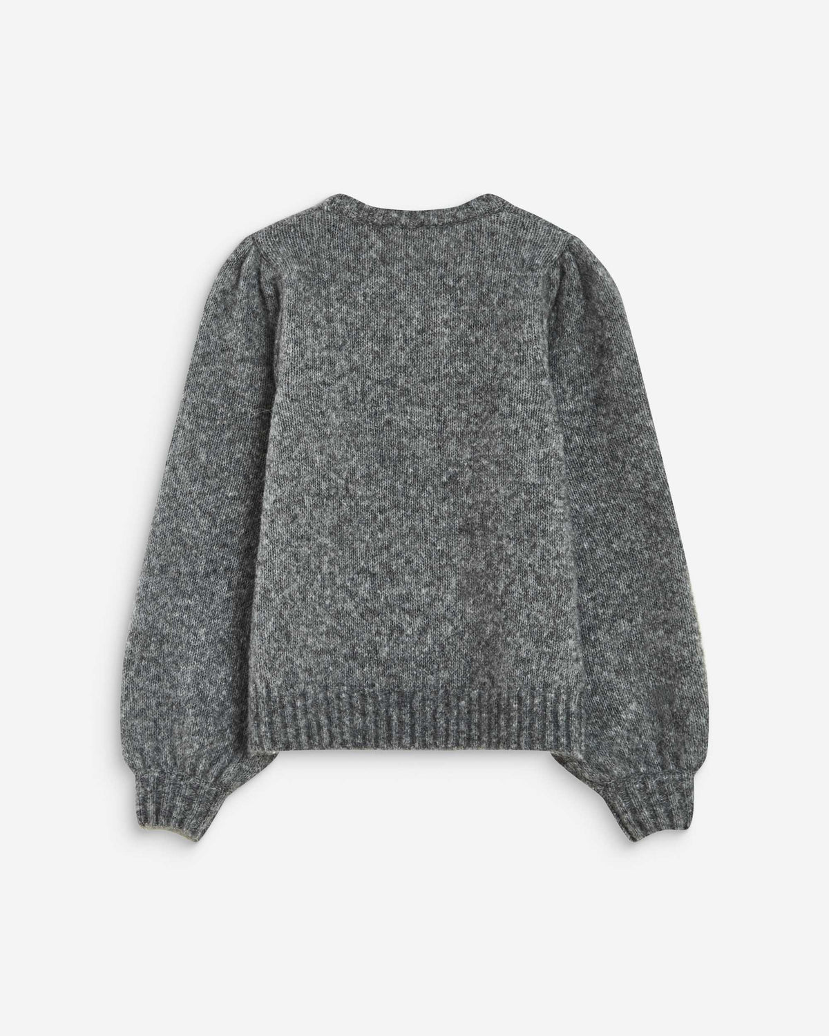 Pull en maille col rond épaules froncées anthracite Antoine