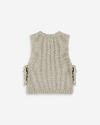 Pull sans manches en maille à nouer grege Argan