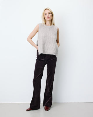 Pull sans manches en maille à nouer grege Argan