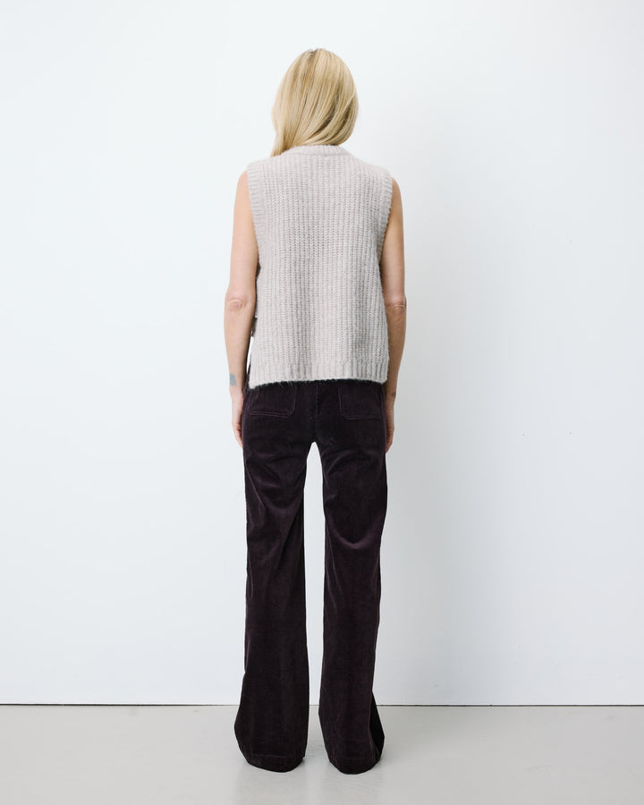 Pull sans manches en maille à nouer grege Argan