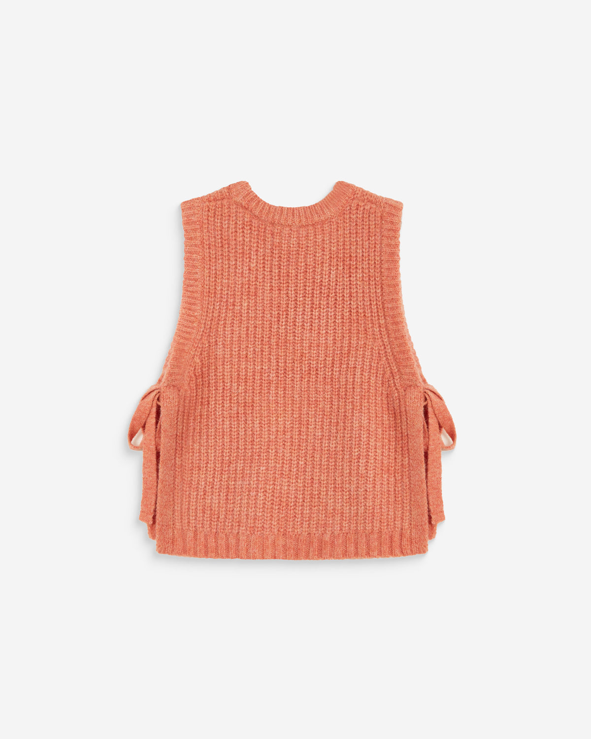 Sleeveless side-tie sweater peche Argan