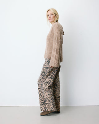 Pull torsadé à nouer au dos beige Arcelin