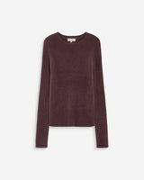 Pull doux près du corps col rond aubergine Auryn