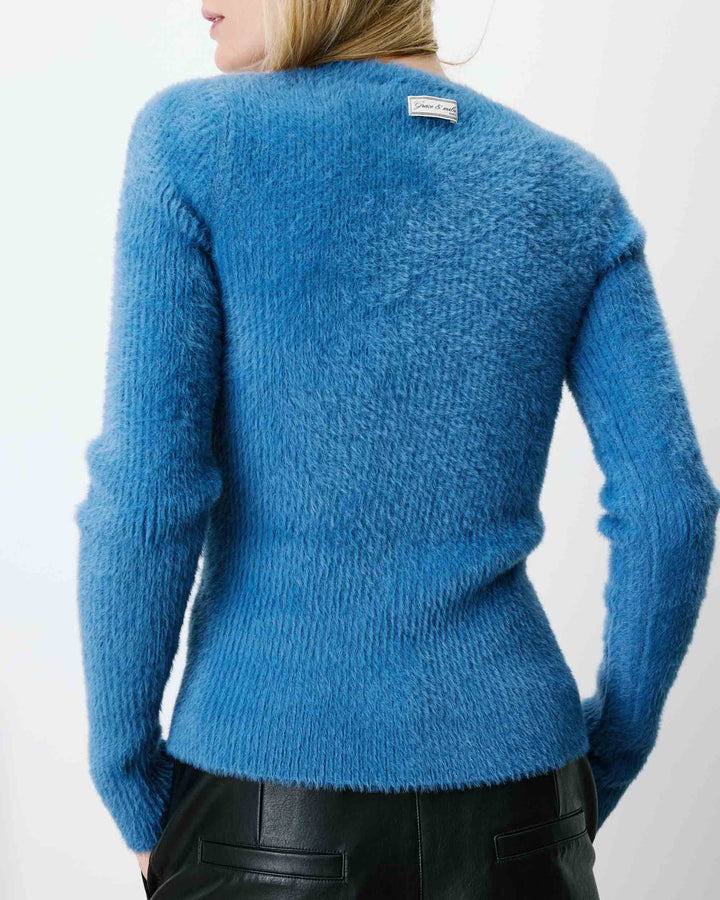 Fitted knit sweater bleuet Auryn