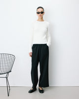 Fitted knit sweater ecru Auryn