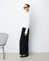 Fitted knit sweater ecru Auryn