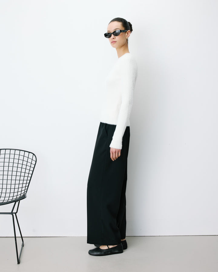 Fitted knit sweater ecru Auryn