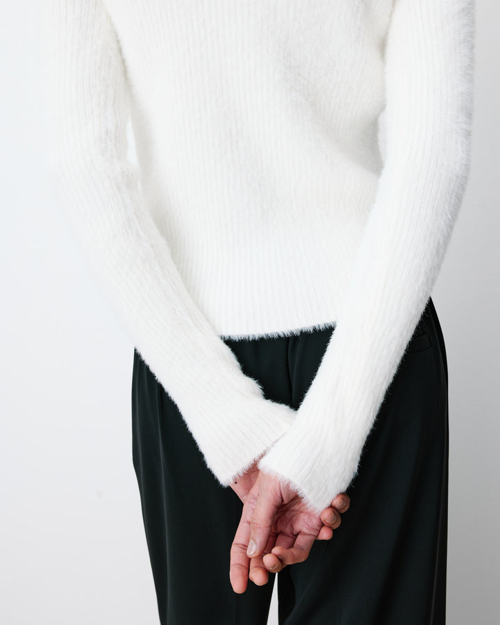 Fitted knit sweater ecru Auryn