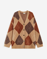 Argyle V-neck cardigan beige Alexan
