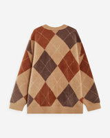 Argyle V-neck cardigan beige Alexan