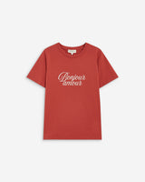 T-shirt en coton à message imprimé blush Amadis