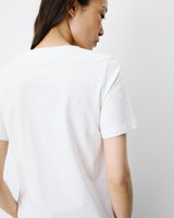 T-shirt en coton à message imprimé ivoire Amadis