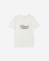 T-shirt en coton à message imprimé ivoire Amadis