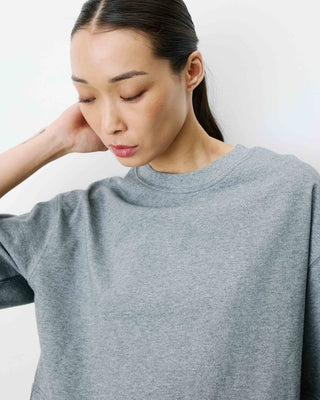 T-shirt oversize court en coton gris Arvel