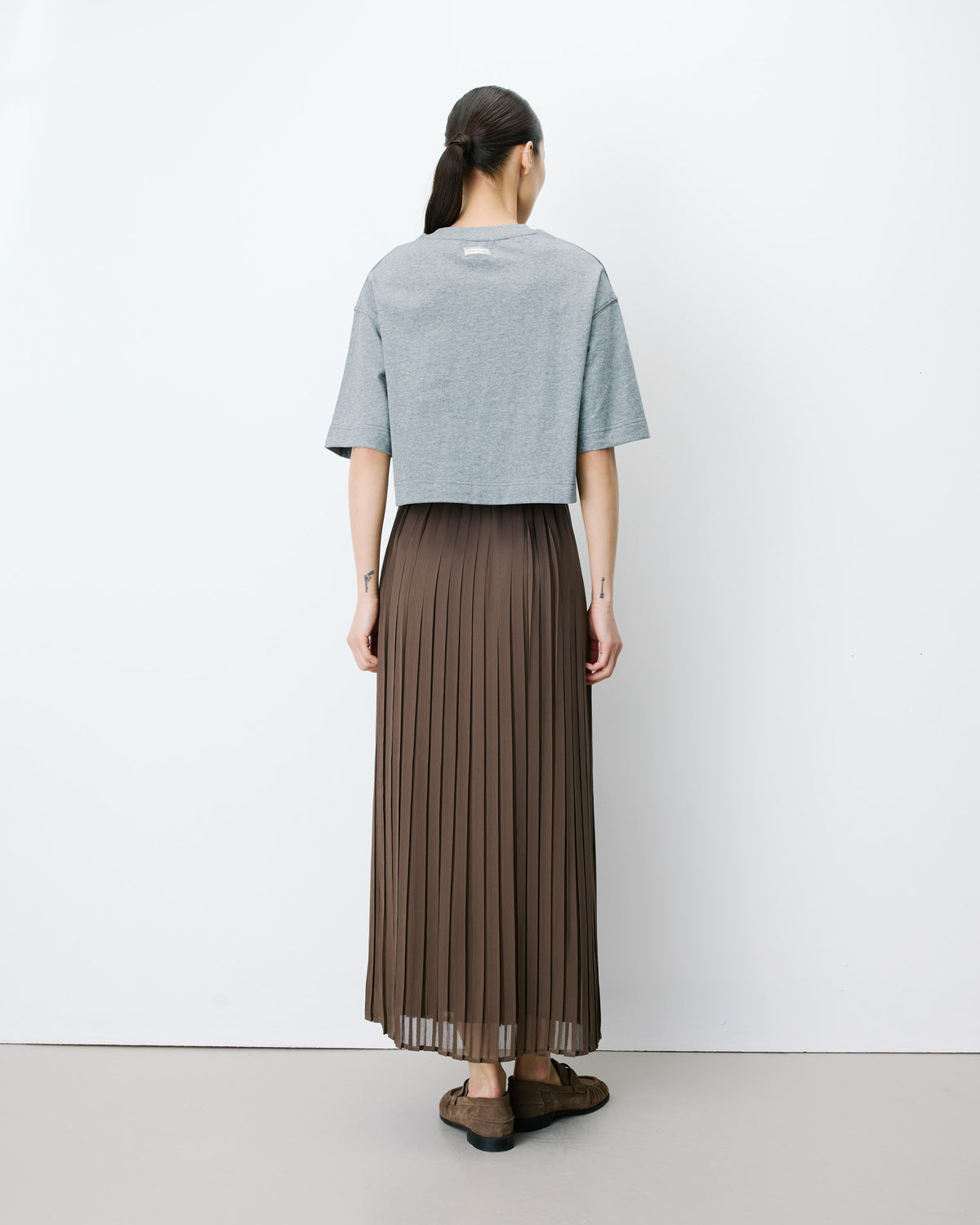 T-shirt oversize court en coton gris Arvel
