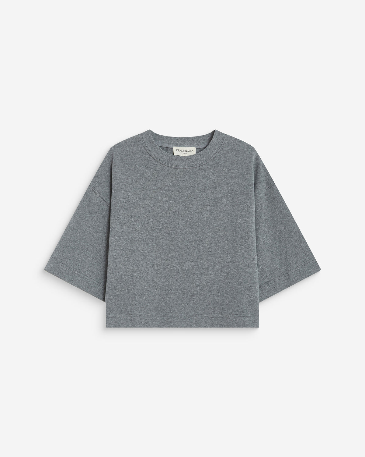 T-shirt oversize court en coton gris Arvel