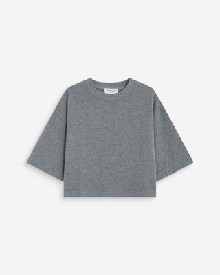 T-shirt oversize court en coton gris Arvel