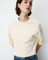 Boxy cropped cotton T-shirt vanille Arvel