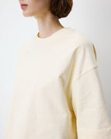 Boxy cropped cotton T-shirt vanille Arvel
