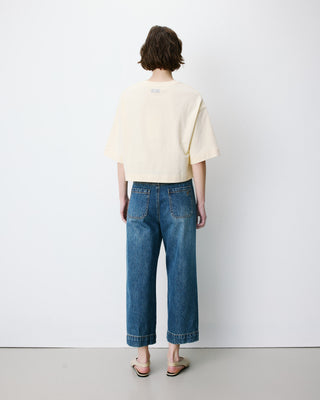 T-shirt oversize court en coton vanille Arvel