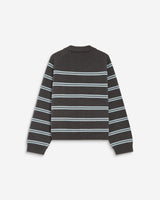 Cardigan rayé en maille col chemise anthracite Ardenis