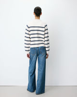 Striped cardigan with shirt collar ecru Ardenis