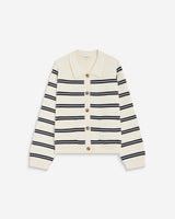Striped cardigan with shirt collar ecru Ardenis