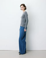 Second-skin crew-neck top gris Alkias