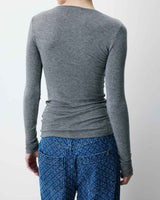 Second-skin crew-neck top gris Alkias