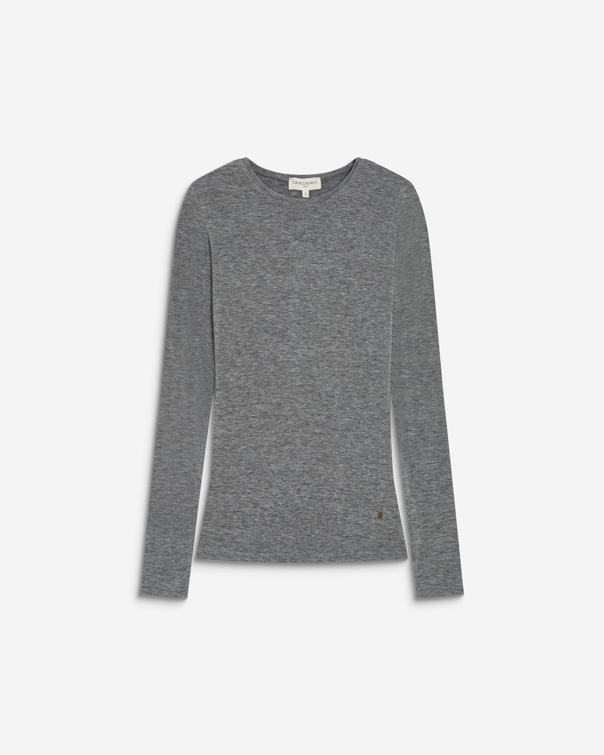 Second-skin crew-neck top gris Alkias