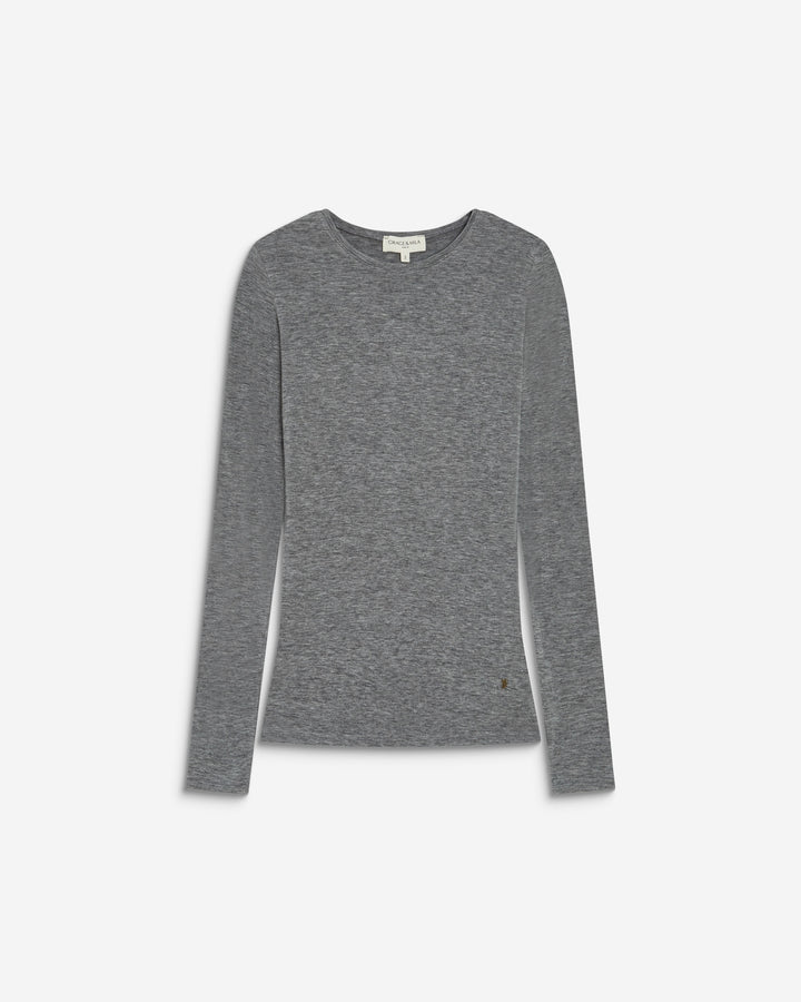 Second-skin crew-neck top gris Alkias