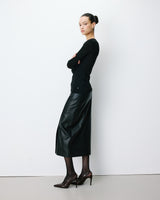 Second-skin crew-neck top noir Alkias