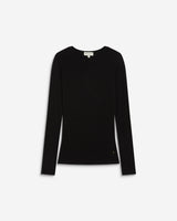 Second-skin crew-neck top noir Alkias