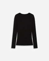 Second-skin crew-neck top noir Alkias