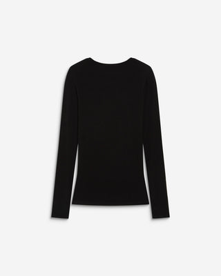 Second-skin crew-neck top noir Alkias