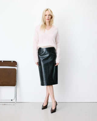 Pull large doux en mohair mélangé col V nude Adorable
