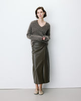 Relaxed soft-touch V-neck sweater taupe Adorable