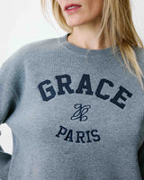 Embroidered varsity logo sweatshirt gris Ashford
